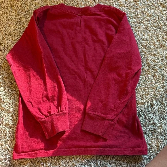 Fruit of the Loom Kids Red Long Sleeve Tee - Picture 3 of 4